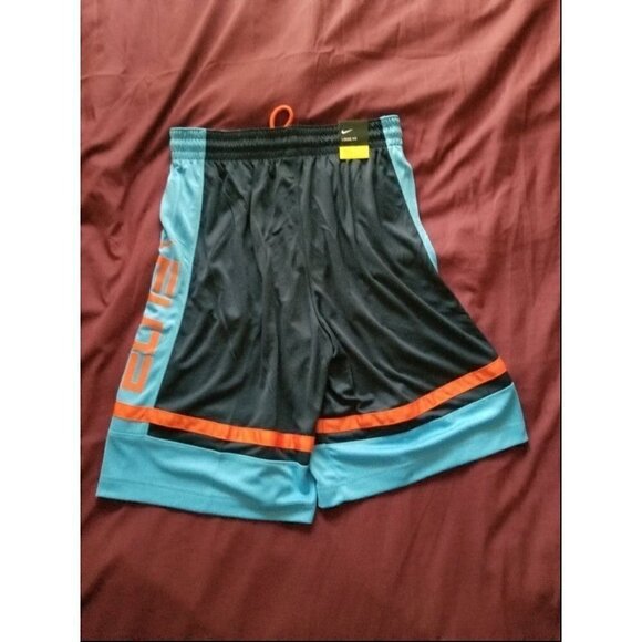 Nike Dri-Fit Elite Basketball Shorts Navy Blue/Orange - Picture 11 of 12